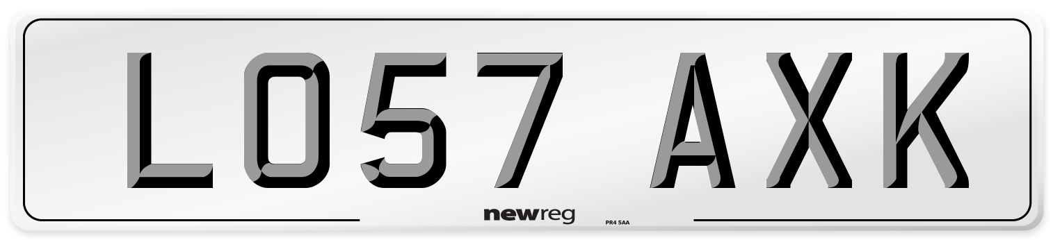 LO57 AXK Number Plate from New Reg